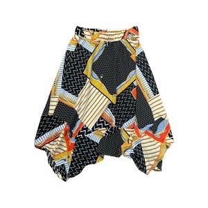 Andrew Marc Geometric Print Shark Bite MIDI Skirt Women’s Size M.